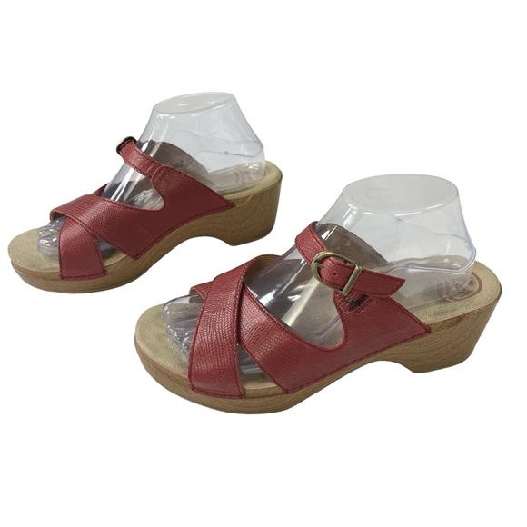 Dansko Leather Cross Strap Block Heels Sandals Womens Size US9.5-10  EU40 - Picture 3 of 13